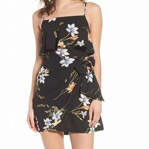 LUSH Faux Wrap Floral Mini Dress | small